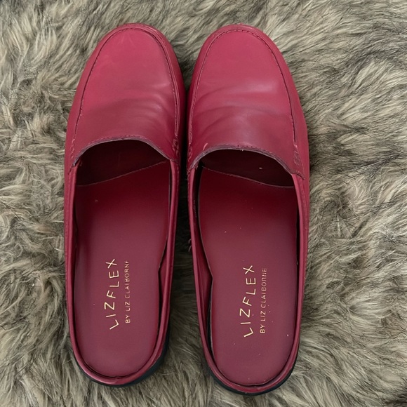 LizFlex open back red leather shoes women size 9 - Picture 1 of 6